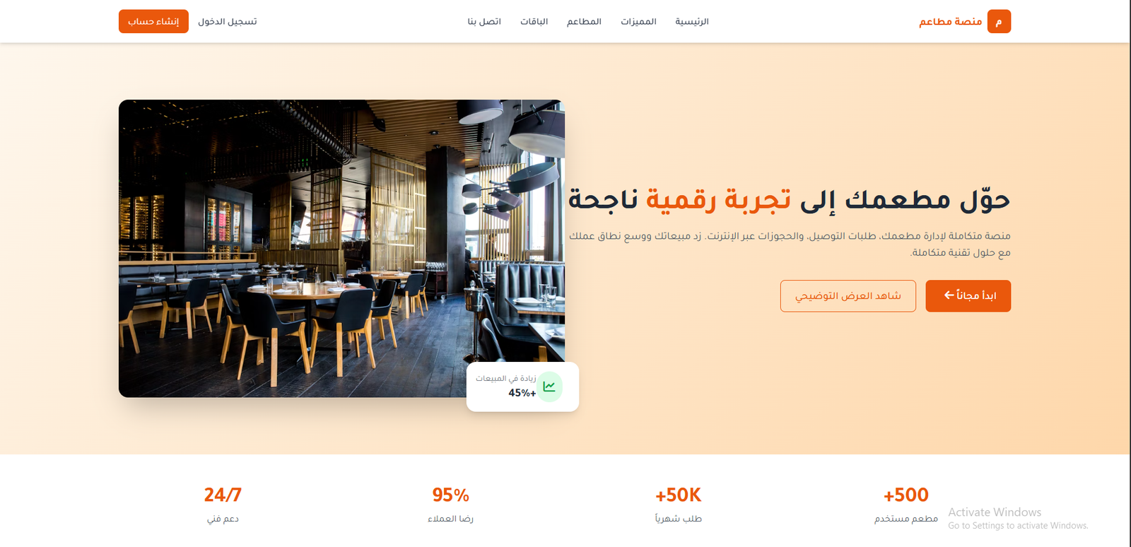 المطاعم والوجبات السريعة